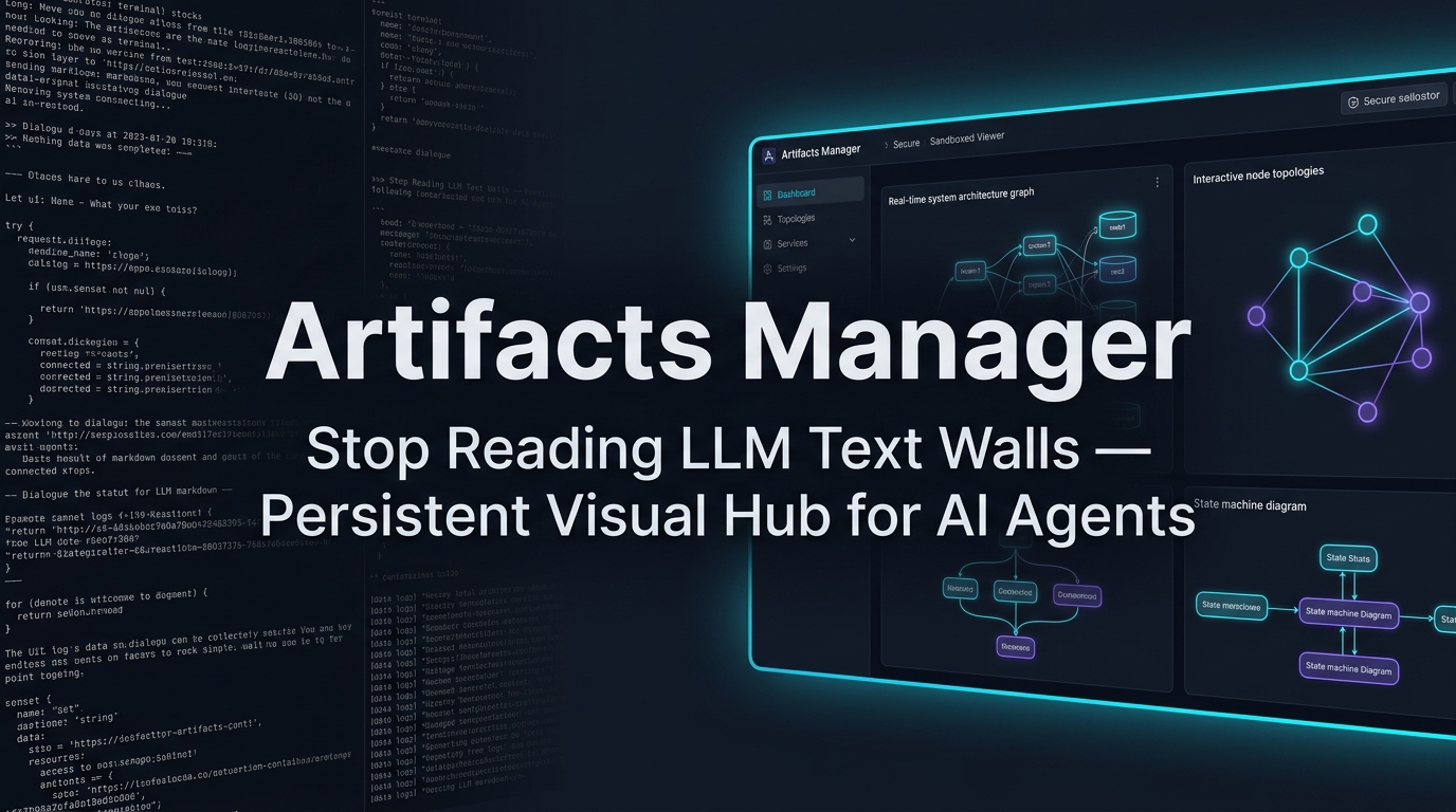 Artifacts Manager — Persistent Visual Hub for AI Agents replacing LLM text walls with interactive topology diagrams